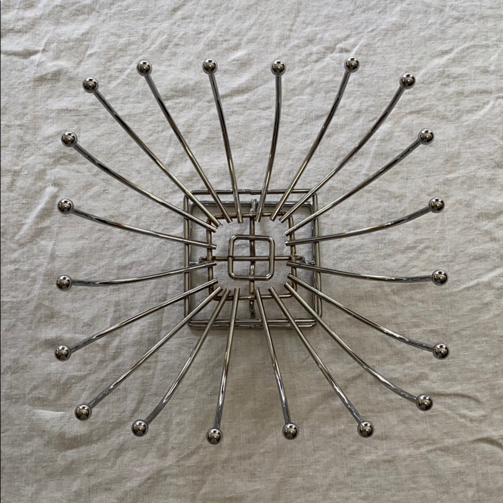 Silver metal napkin holder